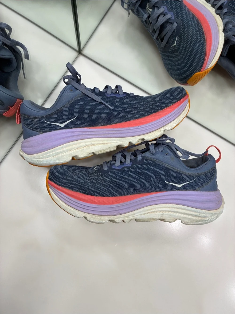 Hoka One One Gaviota 5 Anchor/Grapefruit Sneakers Size 9 B - Picture 6 of 9